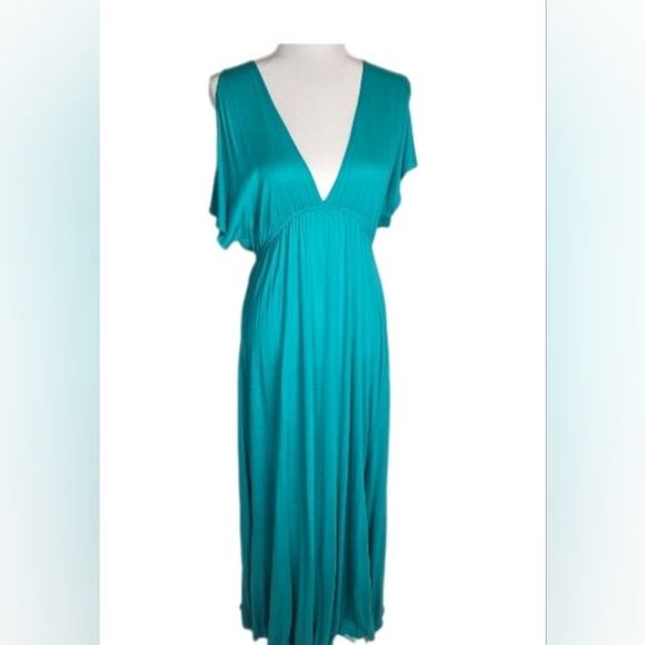 FOREVER 21 Turquoise Maxi Dress Small - Picture 1 of 6